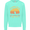 Fishing Mom Like a Normal but Cooler Kids Sweatshirt Jumper Peppermint