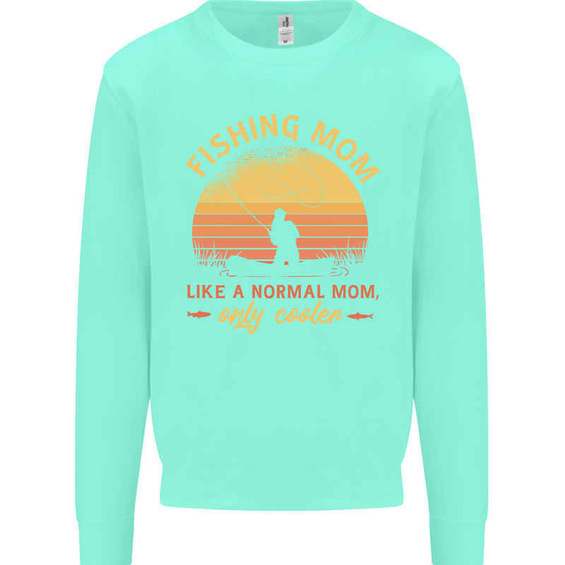 Fishing Mom Like a Normal but Cooler Kids Sweatshirt Jumper Peppermint