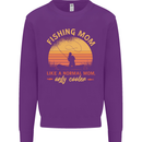 Fishing Mom Like a Normal but Cooler Kids Sweatshirt Jumper Purple