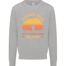 Fishing Mom Like a Normal but Cooler Kids Sweatshirt Jumper Sports Grey