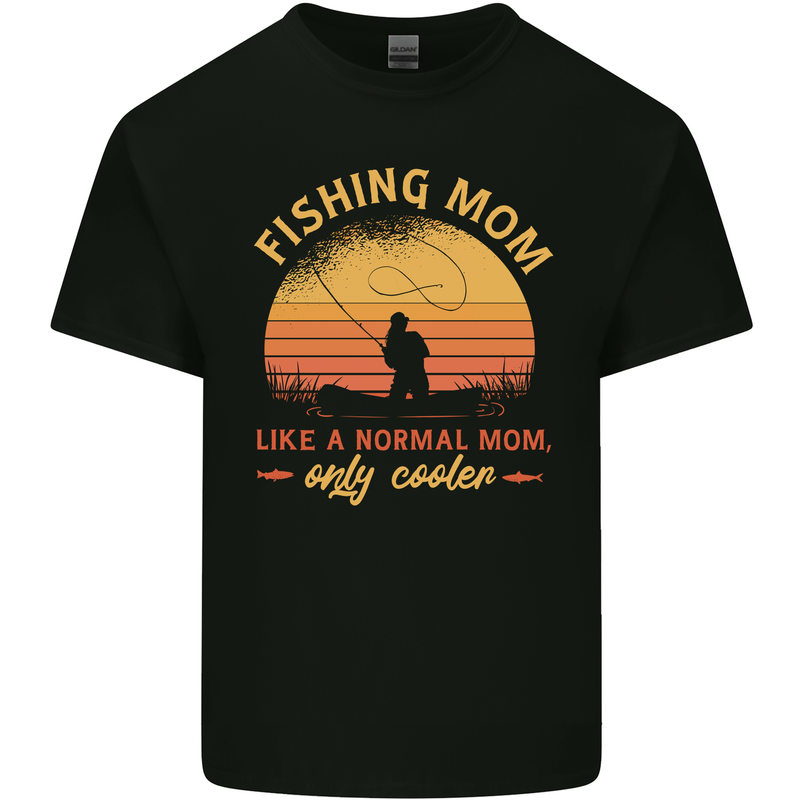 Fishing Mom Like a Normal but Cooler Kids T-Shirt Childrens Black