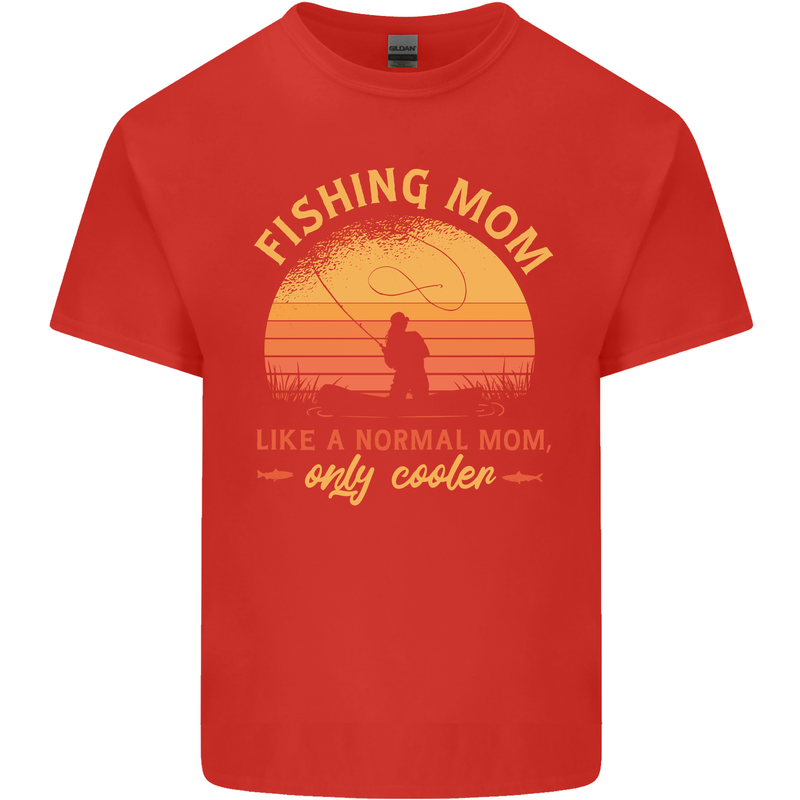 Fishing Mom Like a Normal but Cooler Kids T-Shirt Childrens Red