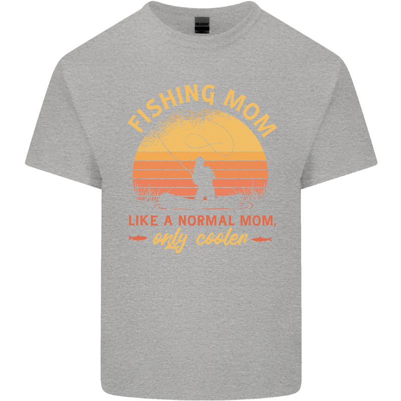 Fishing Mom Like a Normal but Cooler Kids T-Shirt Childrens Sports Grey