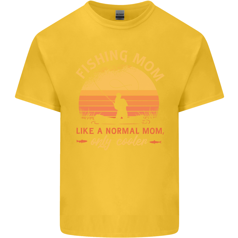 Fishing Mom Like a Normal but Cooler Kids T-Shirt Childrens Yellow