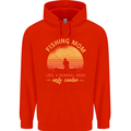 Fishing Mom Like a Normal but Cooler Mens 80% Cotton Hoodie Bright Red