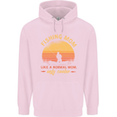 Fishing Mom Like a Normal but Cooler Mens 80% Cotton Hoodie Light Pink