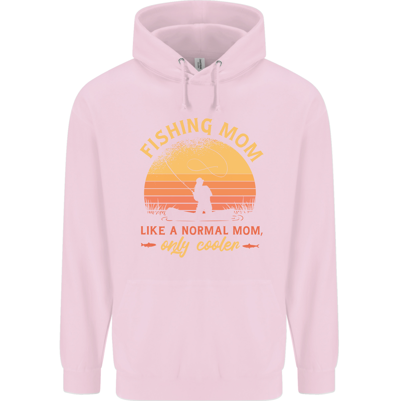 Fishing Mom Like a Normal but Cooler Mens 80% Cotton Hoodie Light Pink