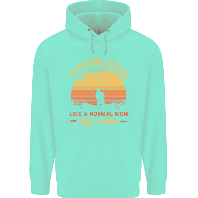 Fishing Mom Like a Normal but Cooler Mens 80% Cotton Hoodie Peppermint