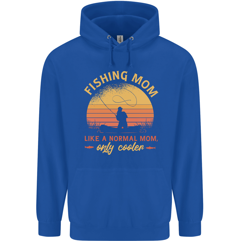 Fishing Mom Like a Normal but Cooler Mens 80% Cotton Hoodie Royal Blue