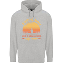 Fishing Mom Like a Normal but Cooler Mens 80% Cotton Hoodie Sports Grey
