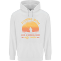 Fishing Mom Like a Normal but Cooler Mens 80% Cotton Hoodie White