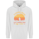 Fishing Mom Like a Normal but Cooler Mens 80% Cotton Hoodie White