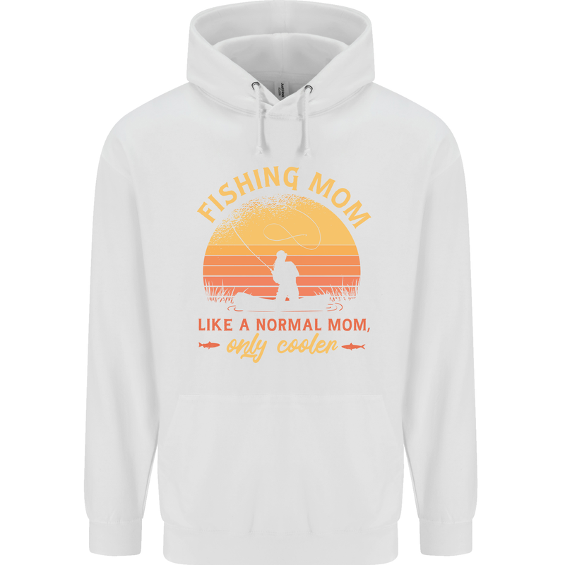 Fishing Mom Like a Normal but Cooler Mens 80% Cotton Hoodie White