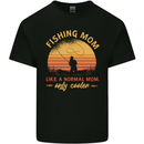 Fishing Mom Like a Normal but Cooler Mens Cotton T-Shirt Tee Top Black