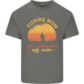 Fishing Mom Like a Normal but Cooler Mens Cotton T-Shirt Tee Top Charcoal