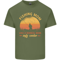 Fishing Mom Like a Normal but Cooler Mens Cotton T-Shirt Tee Top Military Green