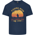 Fishing Mom Like a Normal but Cooler Mens Cotton T-Shirt Tee Top Navy Blue