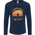 Fishing Mom Like a Normal but Cooler Mens Long Sleeve T-Shirt Navy Blue