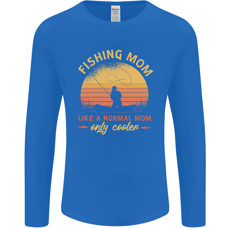 Fishing Mom Like a Normal but Cooler Mens Long Sleeve T-Shirt Royal Blue