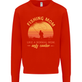 Fishing Mom Like a Normal but Cooler Mens Sweatshirt Jumper Bright Red