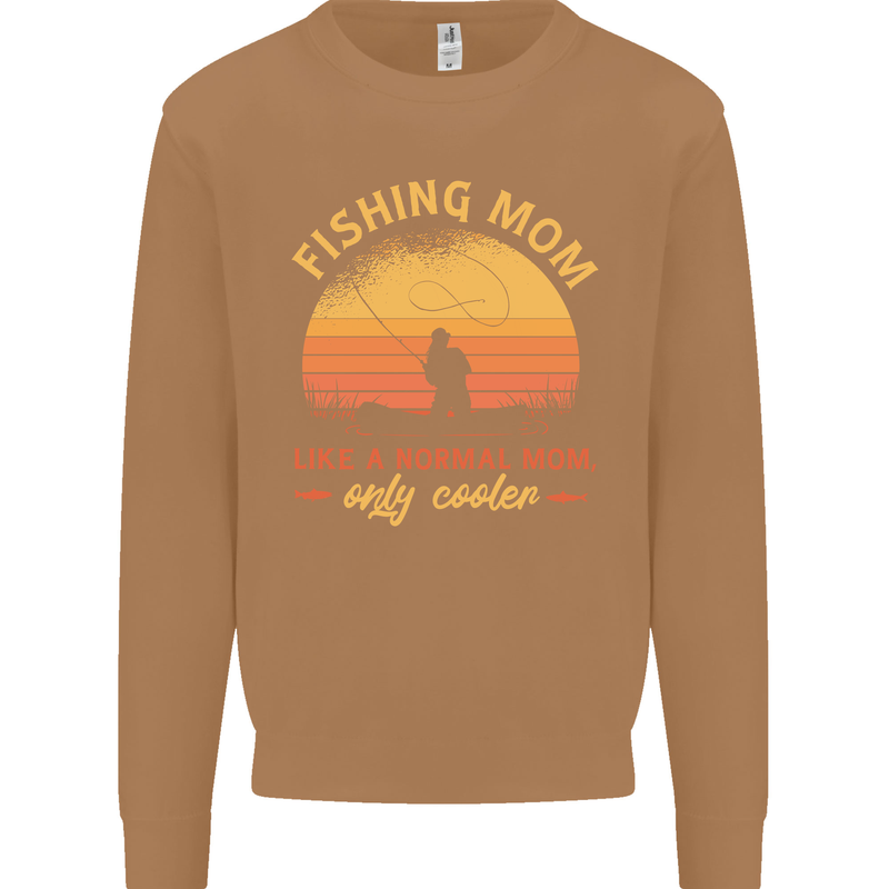 Fishing Mom Like a Normal but Cooler Mens Sweatshirt Jumper Caramel Latte