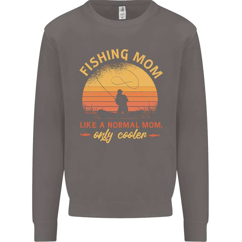 Fishing Mom Like a Normal but Cooler Mens Sweatshirt Jumper Charcoal
