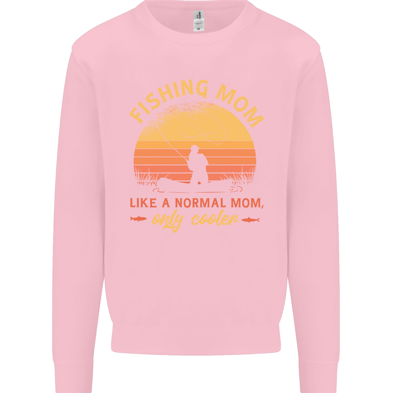 Fishing Mom Like a Normal but Cooler Mens Sweatshirt Jumper Light Pink