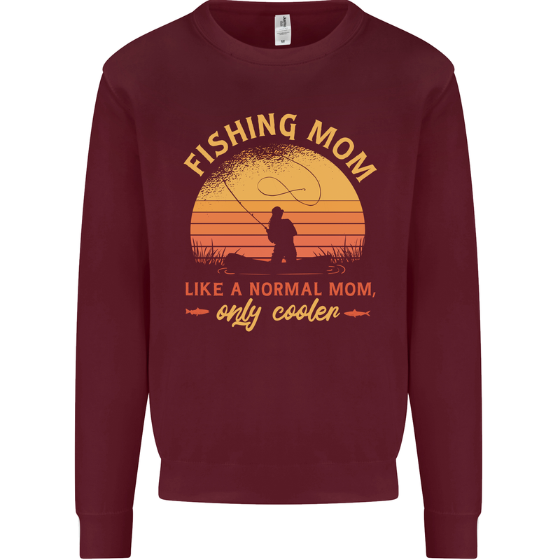 Fishing Mom Like a Normal but Cooler Mens Sweatshirt Jumper Maroon