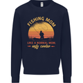Fishing Mom Like a Normal but Cooler Mens Sweatshirt Jumper Navy Blue