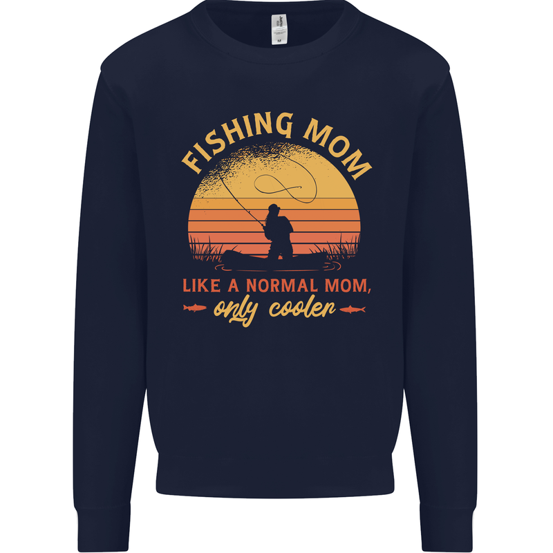 Fishing Mom Like a Normal but Cooler Mens Sweatshirt Jumper Navy Blue