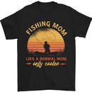 Fishing Mom Like a Normal but Cooler Mens T-Shirt 100% Cotton Black