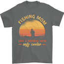 Fishing Mom Like a Normal but Cooler Mens T-Shirt 100% Cotton Charcoal