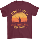 Fishing Mom Like a Normal but Cooler Mens T-Shirt 100% Cotton Maroon