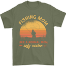 Fishing Mom Like a Normal but Cooler Mens T-Shirt 100% Cotton Military Green
