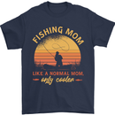 Fishing Mom Like a Normal but Cooler Mens T-Shirt 100% Cotton Navy Blue