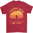 Fishing Mom Like a Normal but Cooler Mens T-Shirt 100% Cotton Red