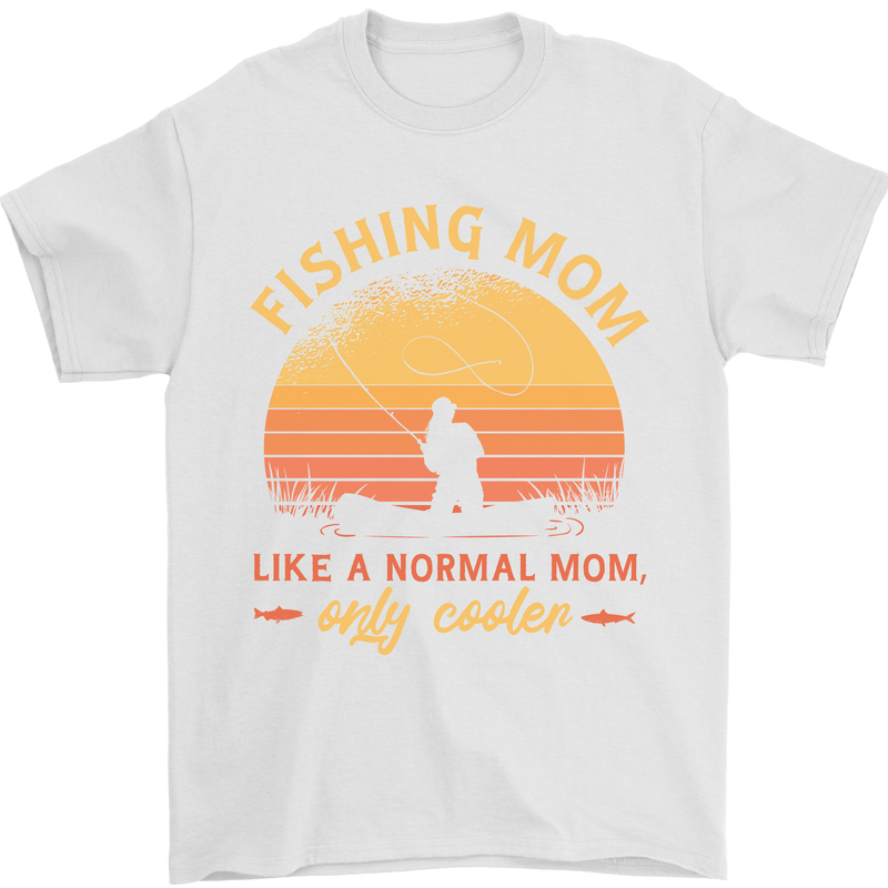 Fishing Mom Like a Normal but Cooler Mens T-Shirt 100% Cotton White