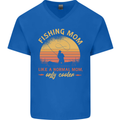 Fishing Mom Like a Normal but Cooler Mens V-Neck Cotton T-Shirt Royal Blue
