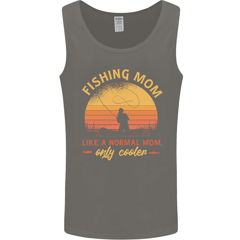 Fishing Mom Like a Normal but Cooler Mens Vest Tank Top Charcoal