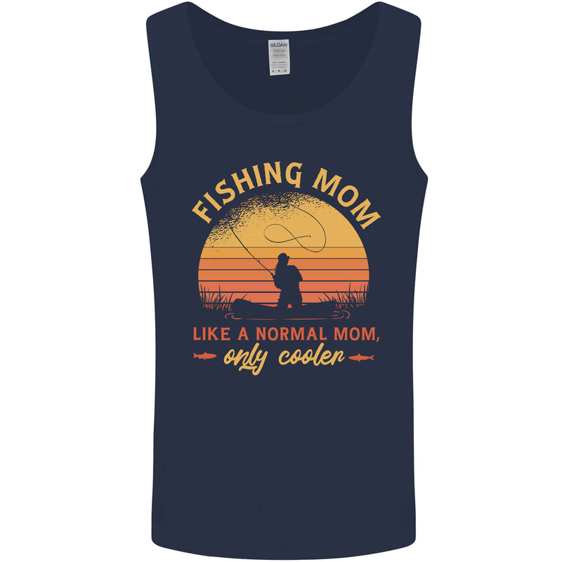 Fishing Mom Like a Normal but Cooler Mens Vest Tank Top Navy Blue