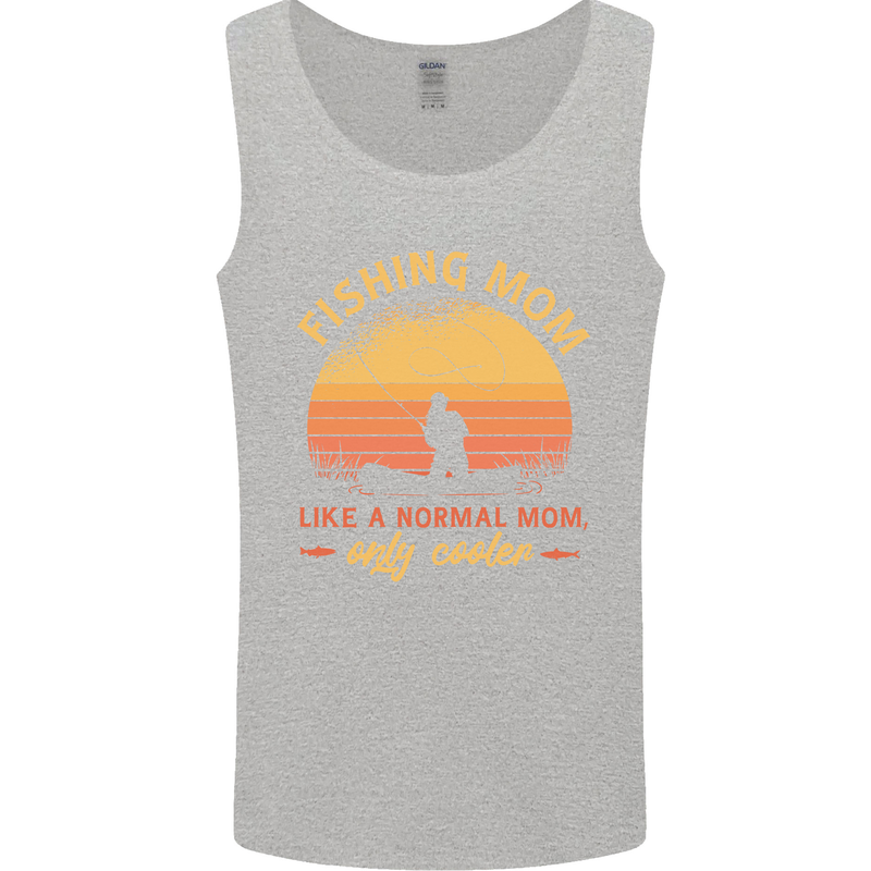 Fishing Mom Like a Normal but Cooler Mens Vest Tank Top Sports Grey