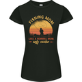 Fishing Mom Like a Normal but Cooler Womens Petite Cut T-Shirt Black