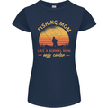 Fishing Mom Like a Normal but Cooler Womens Petite Cut T-Shirt Navy Blue