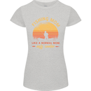 Fishing Mom Like a Normal but Cooler Womens Petite Cut T-Shirt Sports Grey