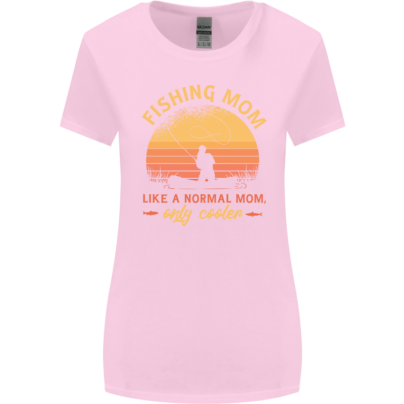 Fishing Mom Like a Normal but Cooler Womens Wider Cut T-Shirt Light Pink