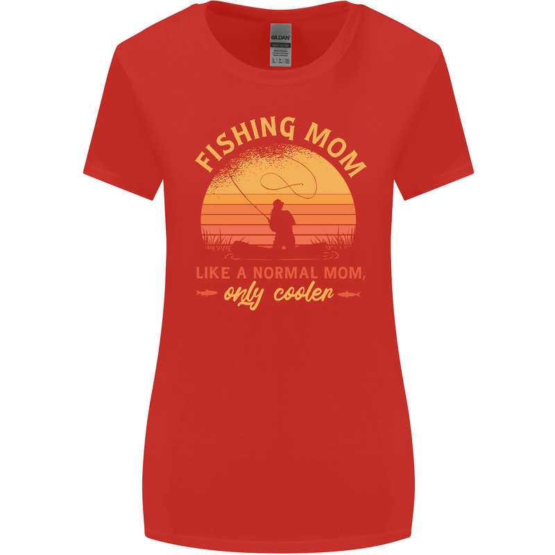 Fishing Mom Like a Normal but Cooler Womens Wider Cut T-Shirt Red