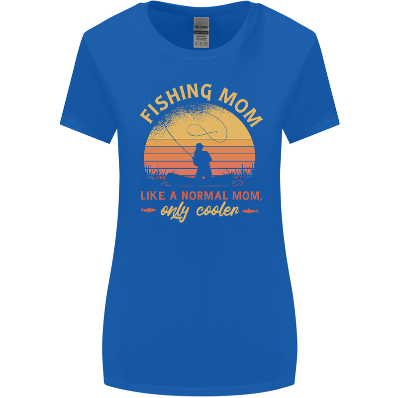 Fishing Mom Like a Normal but Cooler Womens Wider Cut T-Shirt Royal Blue