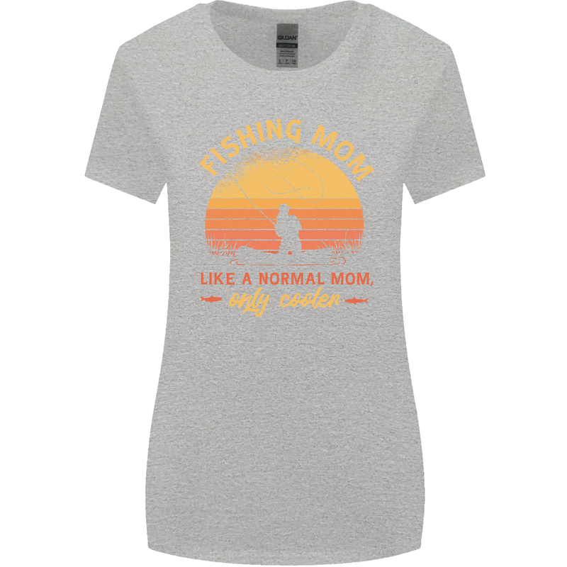 Fishing Mom Like a Normal but Cooler Womens Wider Cut T-Shirt Sports Grey