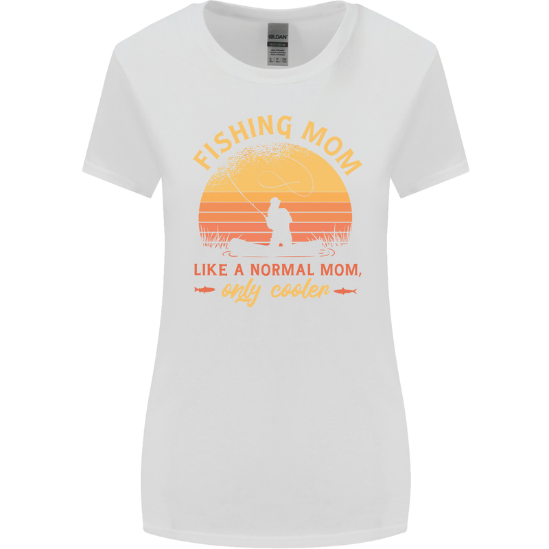 Fishing Mom Like a Normal but Cooler Womens Wider Cut T-Shirt White