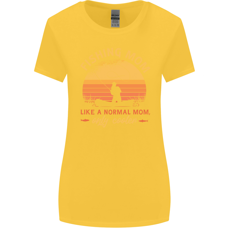 Fishing Mom Like a Normal but Cooler Womens Wider Cut T-Shirt Yellow